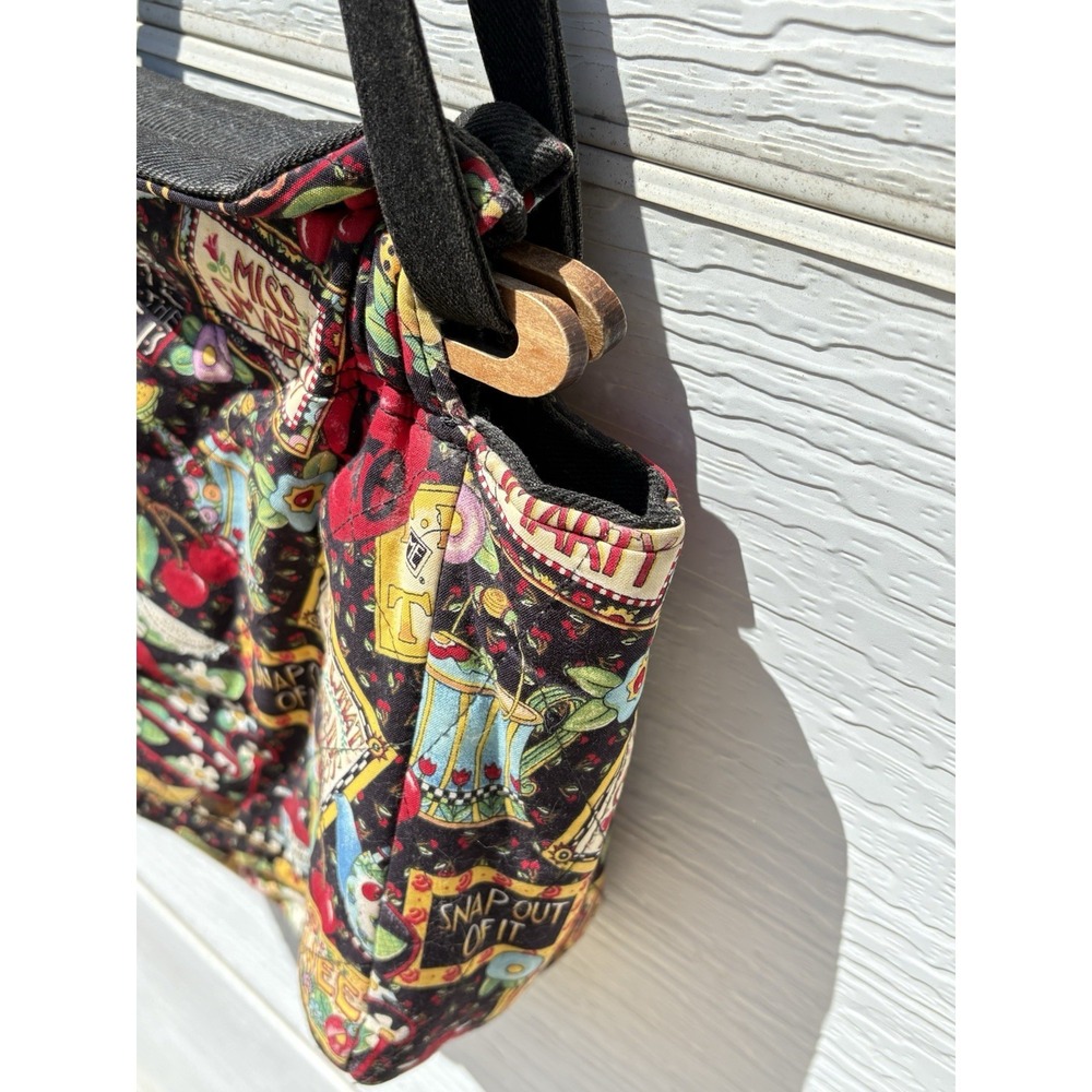 Women's Mary Englebright Denim Lined Handmade Purse Shoulder Bag Folk Art - Picture 4 of 12